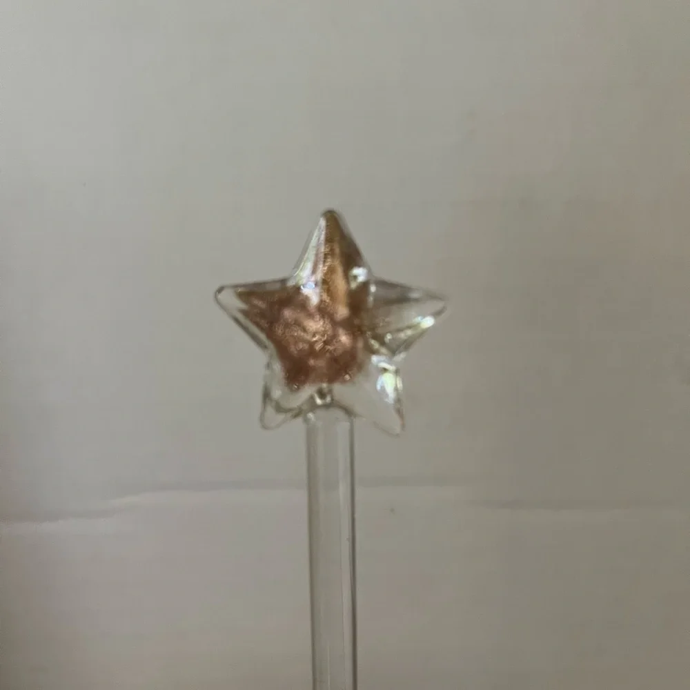 PIER 1 IMPORTS Swizzle Sticks Stars Bronze Gold Glass Drink Stirs